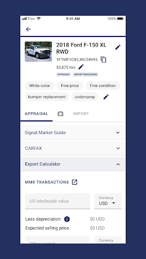 Signal Export Screen 3