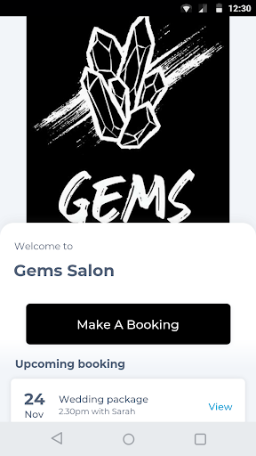 Android application Gems Salon screenshort