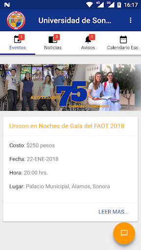 Android application Universidad de Sonora screenshort
