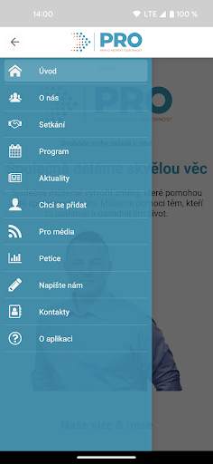 Android application moje PRO screenshort