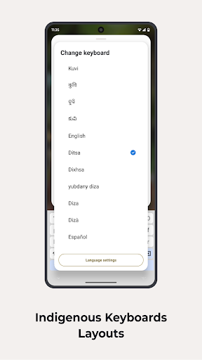 Screenshot of Motorola Indigenous Keyboard