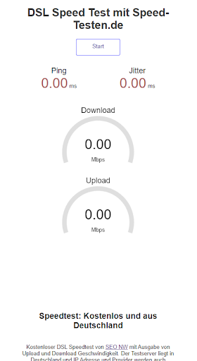 Android application Speedtest WLAN und Mobile screenshort
