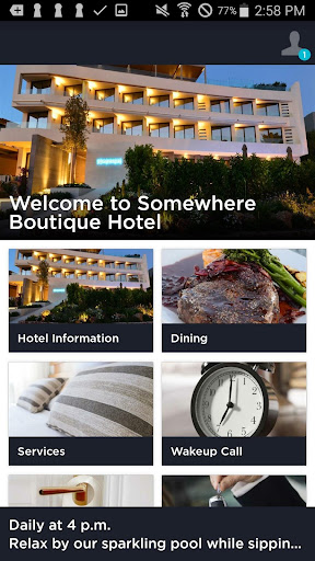 Android application Somewhere Boutique Hotel screenshort
