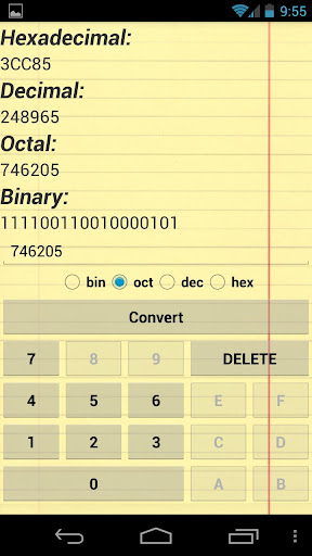 Bin Oct Dec Hex Converter Screen 3