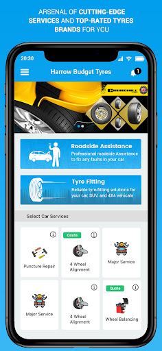 Android application Harrow Budget Tyres screenshort