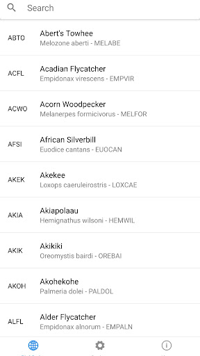 Android application Bird Codes screenshort