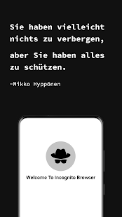Privater Browser Inkognito App Bildschirmfoto