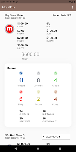 Android application MotelPro Web Reports screenshort