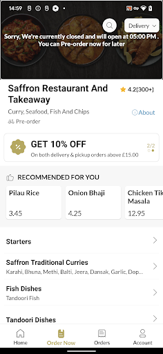 Saffron Restaurant & Takeaway Screen 3