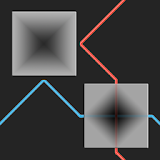 Lazers Puzzle. Colored rays icon