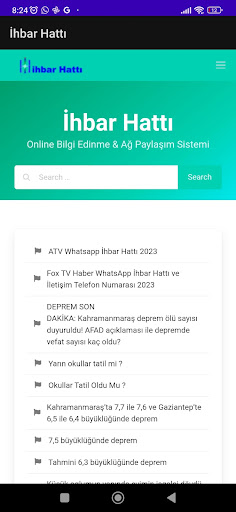 Android application İhbar Hattı screenshort