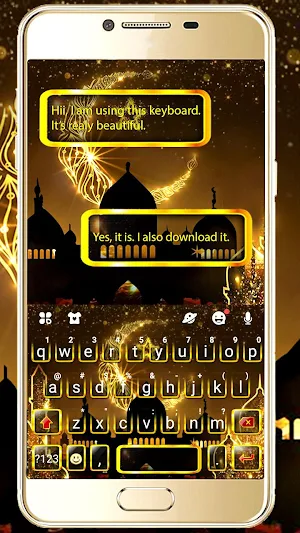 Gold Ramadan Keyboard Theme screenshot 0