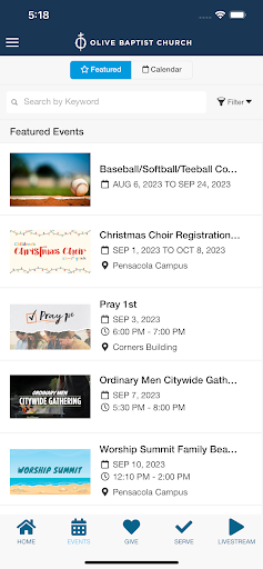 Olive Baptist Church Screen 2