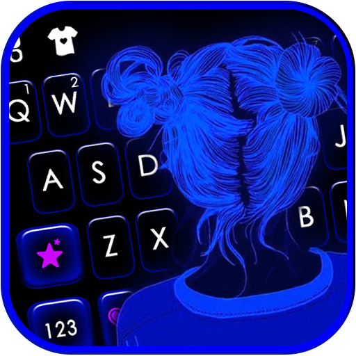 Neon Blue Girl Theme  Icon