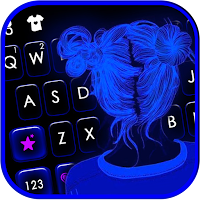 Тема для клавиатуры Neon Blue Girl