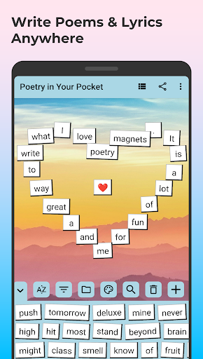 Android application Poetry Magnets: Poems & Lyrics screenshort