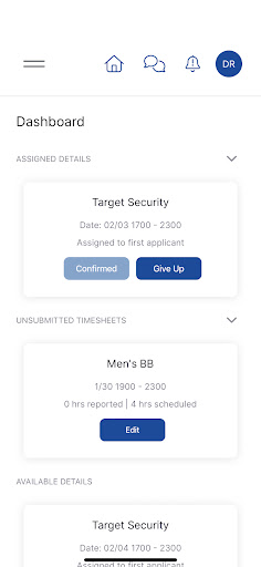 Off Duty Blue Officer App Screen 2
