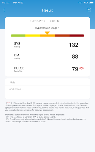Screenshot of iHealth MyVitals