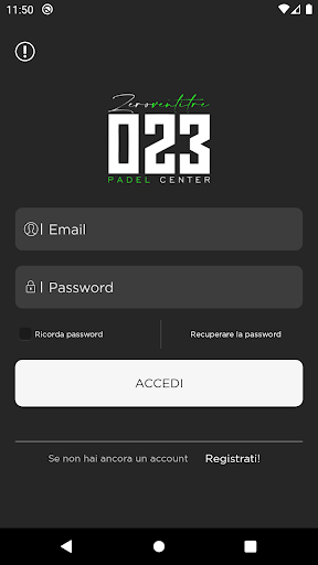 Android application 023 Padel Center screenshort