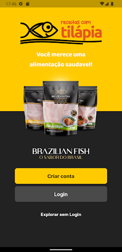 Android application Receitas com Tilápia screenshort