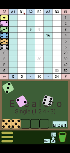 Android application Escalero Dice screenshort