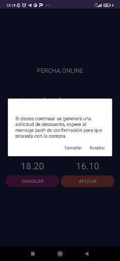 Android application Percha.Online screenshort