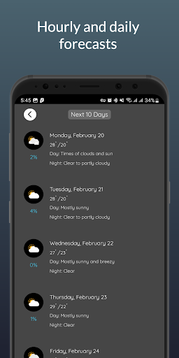 BWeather Forecast Screen 3