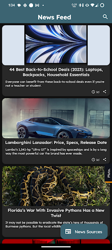Android application News Feed screenshort