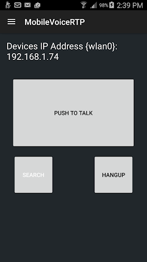 Android application MobileVoiceRTP screenshort