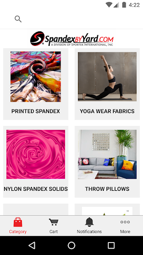 Android application Spandexbyyard screenshort