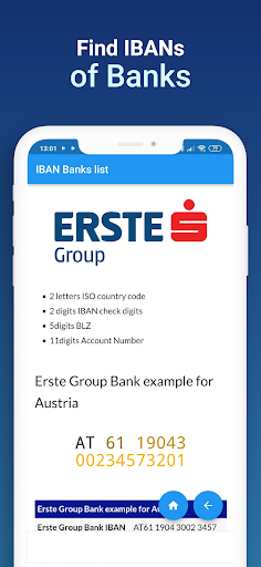Bank Codes - US Routing, IBAN Screen 3