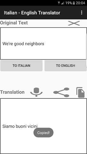 Italian - English Translator Screen 3