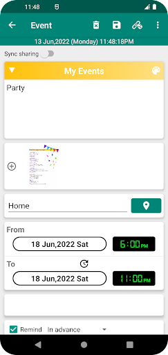 What Schedule: Calendar Tasks Screen 3