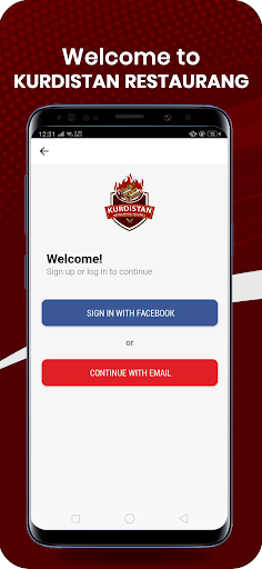 Android application Kurdistan Restaurang Ludvika screenshort