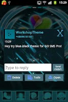 screenshot of Theme black blue GO SMS Pro
