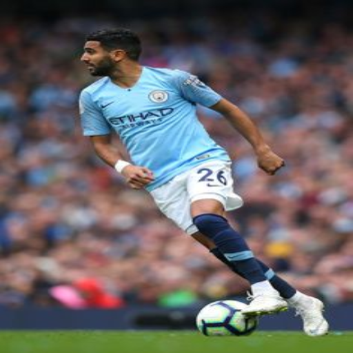 Riyad Mahrez 4k wallpaper logo