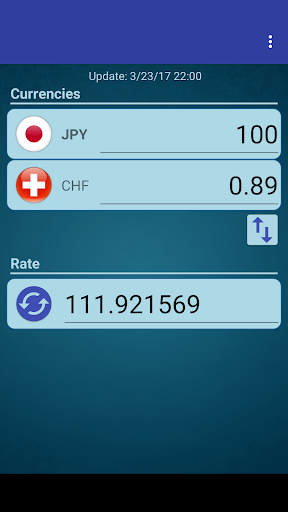 Android application Japan Yen x Swiss Franc screenshort