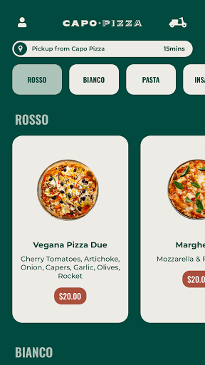 Android application Capo Pizza screenshort