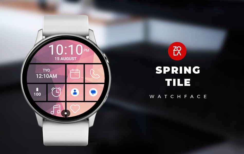 #1. Spring Tile Watch Face (Android) 由: zolawatchfaces