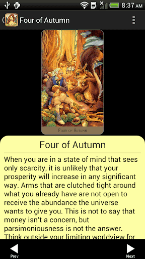 Screenshot of Victorian Fairy Tarot