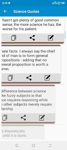 Science Quotes App Screen 2