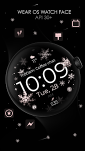 Snowflake rose gold watch face