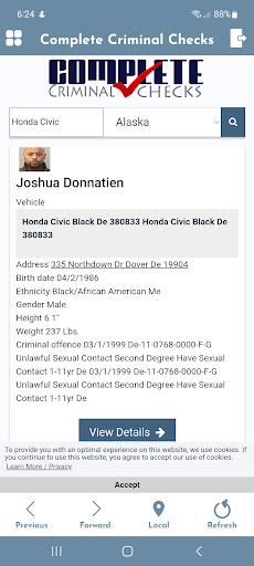 Complete Criminal Checks Screen 2