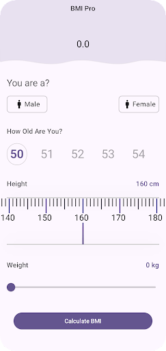 Android application BMI Pro screenshort