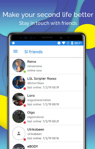 Android application SL Friends screenshort
