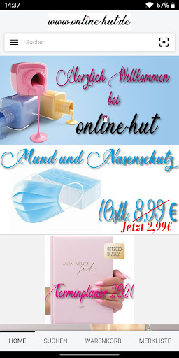 Android application online-hut.de screenshort