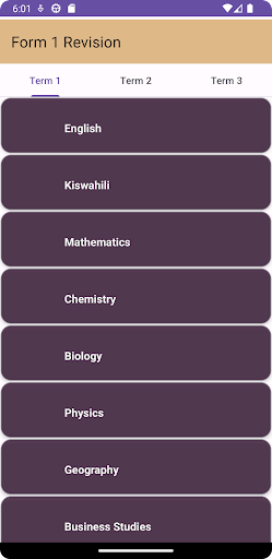 Form 1 Exams Revision Screen 3