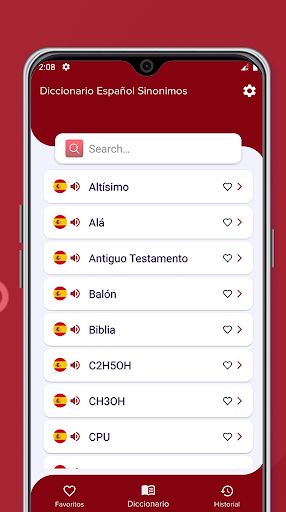 Android application Diccionario Español Sinonimos screenshort