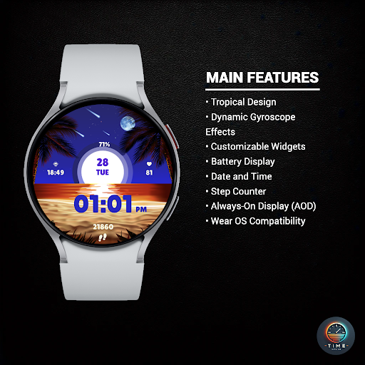 Tropical Sunset Watch Face screenshot 1