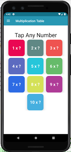 Android application Çarpım Tablosu Ezberle screenshort
